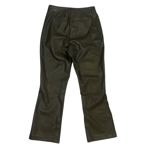 ANTHROPOLOGIE Avec Les Filles Flared Faux Leather Pants Olive Moss Sz Small - Picture 10 of 14